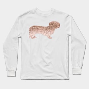 Rose gold glitter Sausage Dog Long Sleeve T-Shirt